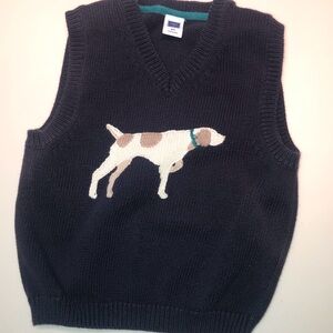 Janie and Jack Navy Sweater Vest with Dog Design